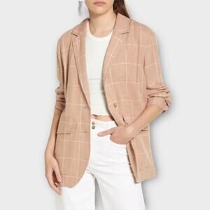 Madewell Tan Plaid Blazer
